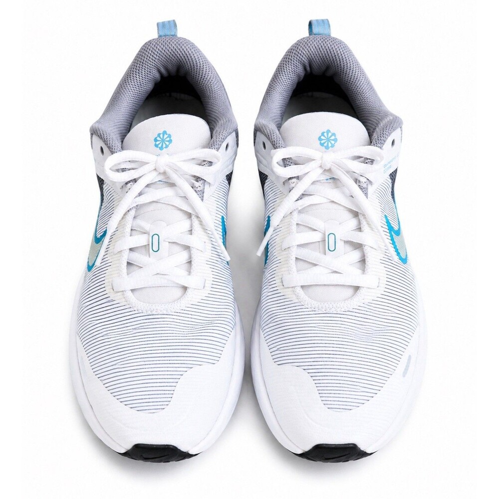 Nike Downshifter 12 Running Shoes White/Blue Size 6.5Y Youth Good Condition